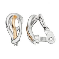 Napier Two Tone Wavy Clip On Earrings