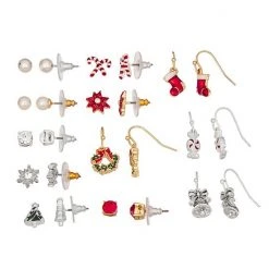 Napier 12 Pack Christmas Stud Earrings