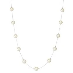 Napier Simulated Pearl Illusion Necklace White