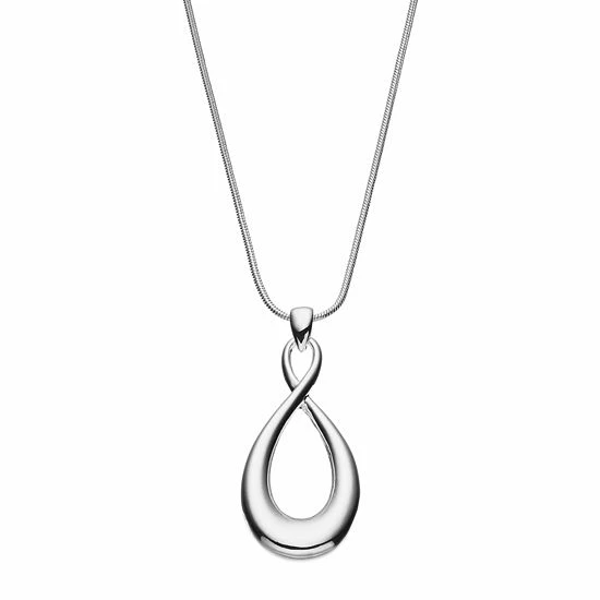 Napier Infinity Pendant Necklace Silver Tone 3 Napier Infinity Pendant Necklace Silver Tone - Image 3