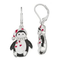 Napier Holiday Adorn Penguin Drop Earrings