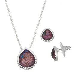 Napier Box Elevated Pendant Necklace Earring Set