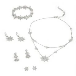 Napier Silver Tone Simulated Crystal Snowflake Stud Earrings -Napier Sales Store unnamed file 43