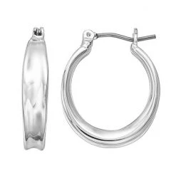 Napier Concave Flat Tube Hoop Earrings