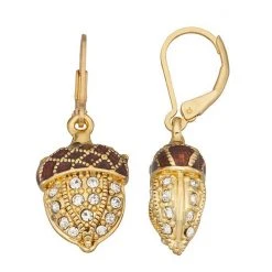 Napier Autumn Spiced Acorn Drop Earrings