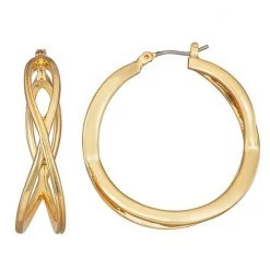 Napier Crisscross Hoop Earrings