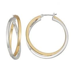 Napier Criss Cross Hoop Earrings