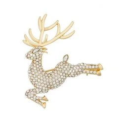 Napier Box Elevated Crystal Reindeer Pin