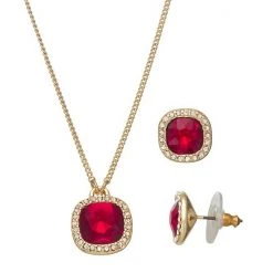 Napier Box Elevated Pendant Necklace Earring Set