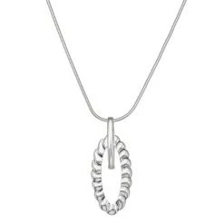 Napier Silver Tone Casual Twist Pendant Necklace