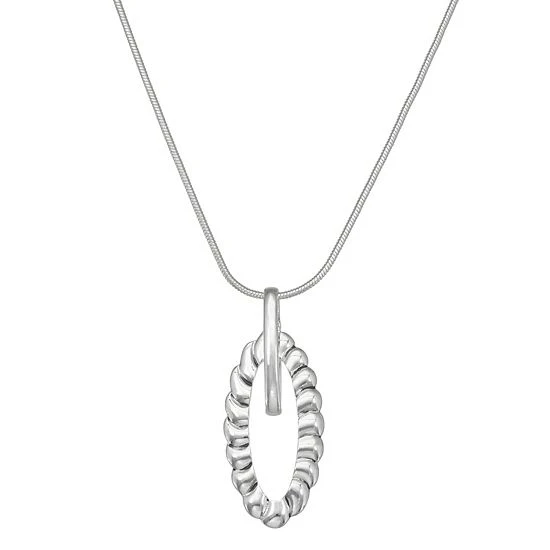 Napier Silver Tone Casual Twist Pendant Necklace 1 Napier Silver Tone Casual Twist Pendant Necklace