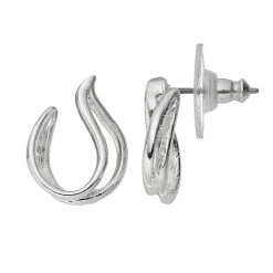 Napier Crisscross Teardrop Hoop Earrings