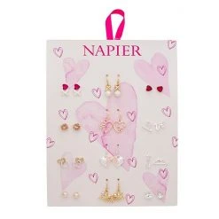 Napier Crystal & Simulated Pearl Valentine's Day Earrings 12-Pack Set -Napier Sales Store unnamed file 662