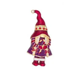 Napier Christmas Girl Gnome Candy Cane Pin