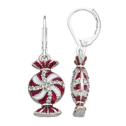 Napier Holiday Adorn Peppermint Candy Drop Earrings