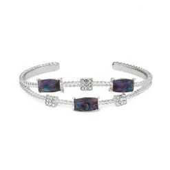 Napier Box Elevated Stones Bangle Bracelet